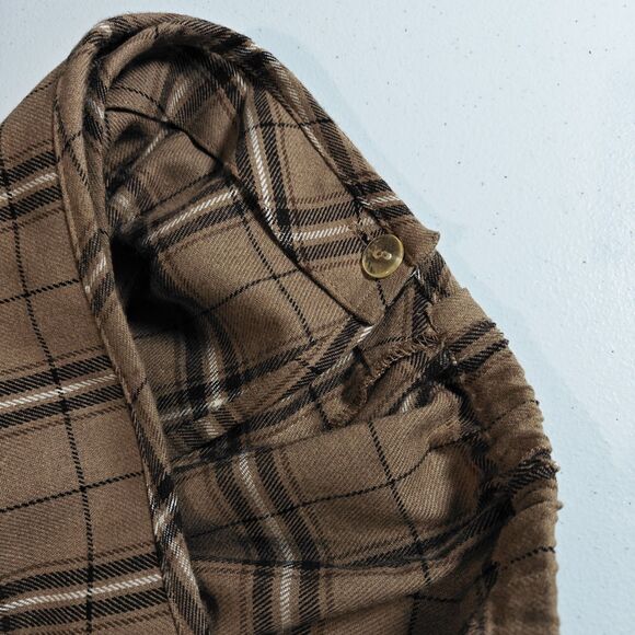 Vintage New Brown Plaid Wrap Skirt Plus 24 Liz Claiborne Academia Heritage NWT - Picture 6 of 12